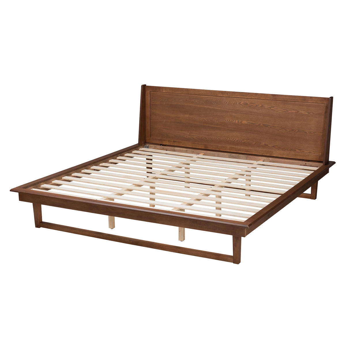 King Size Ash Walnut Finished Wood Platform Bed F1243