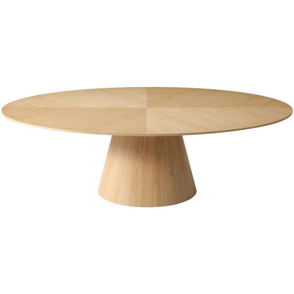 Oval Top Wood Veneer Dining Table in White Oak Z781