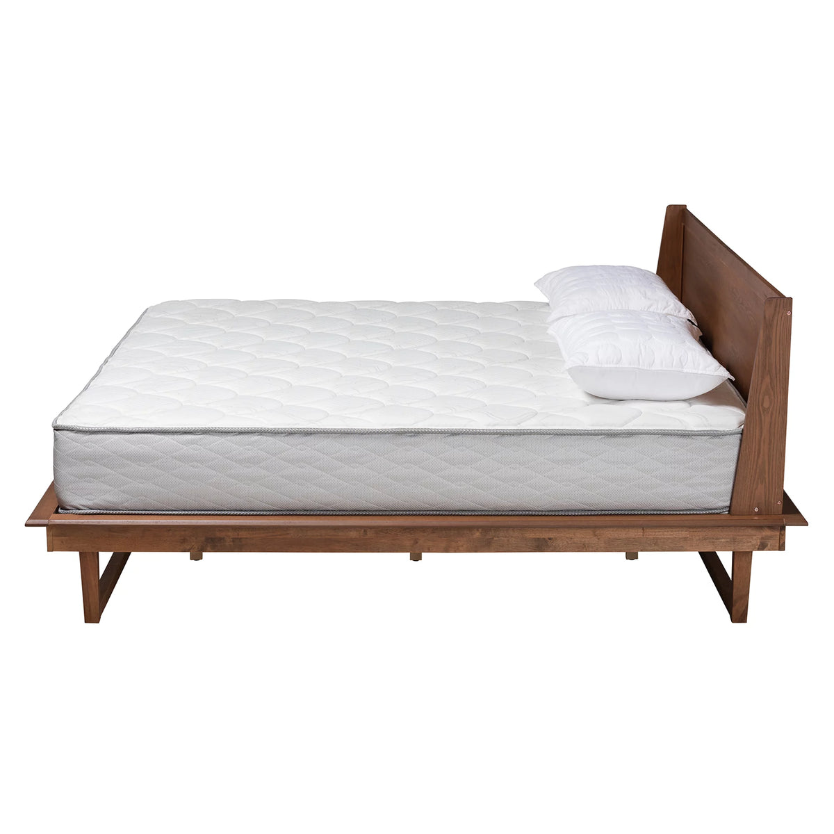 King Size Ash Walnut Finished Wood Platform Bed F1243
