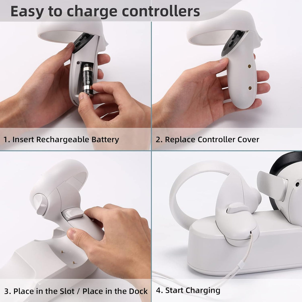 Oculus Quest 2 Charging Dock with 2 Rechargeable Batteries A923