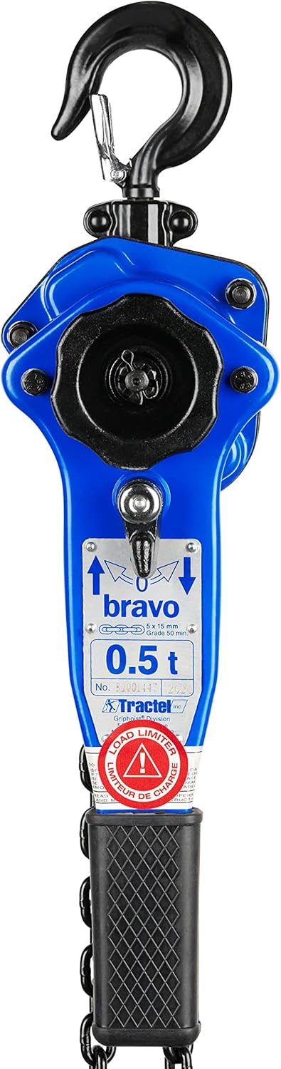 Lever Chain Hoist, 3/4 Ton Capacity, 10 ft Lift K37168