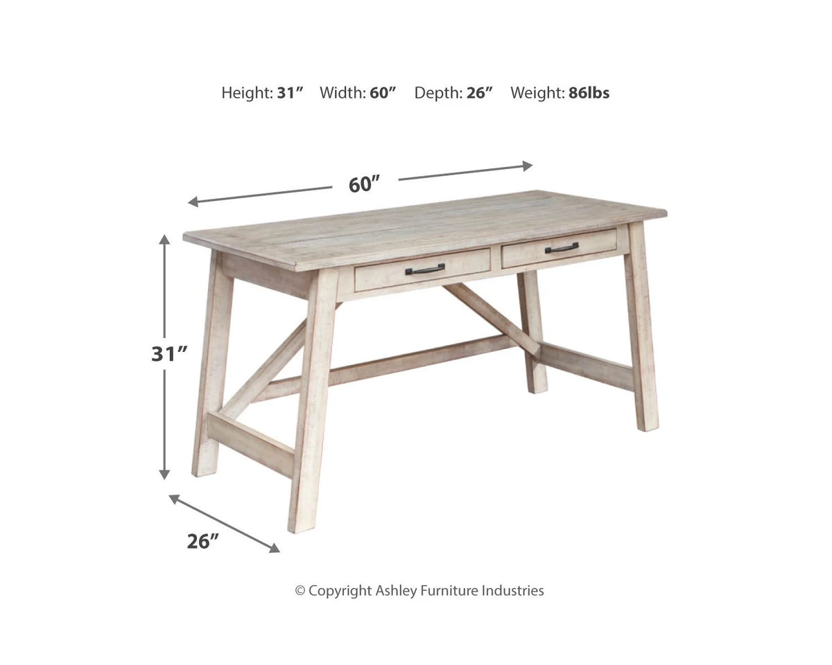 Whitewash 2 Drawer Desk I7016