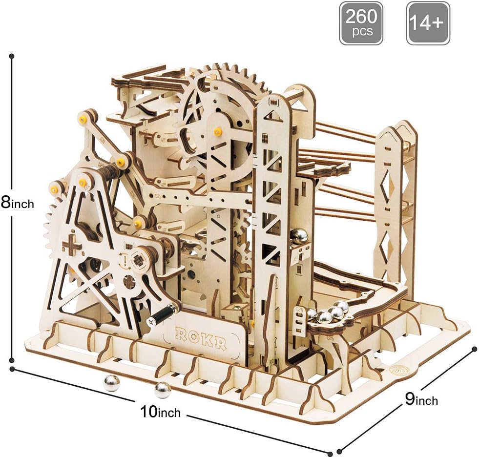 3D Wooden Puzzle Mechanical Gears Marble Run Model Kit G35257