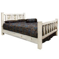 Full Size Bed with Laser Engraved Bear Design S330002