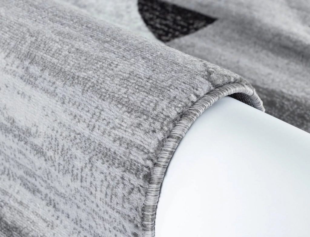 Grey Black White Abstract Area Rug I802539