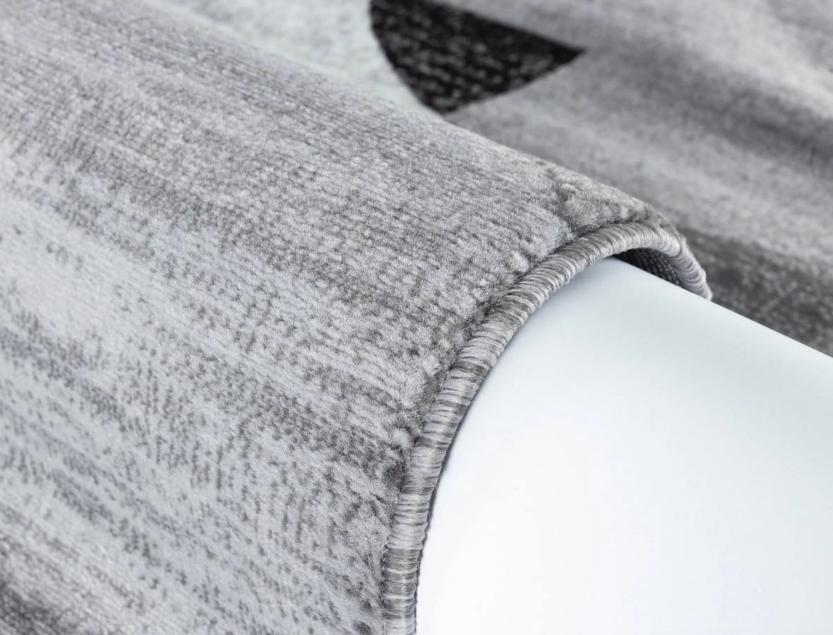 Grey Black White Abstract Area Rug I802539