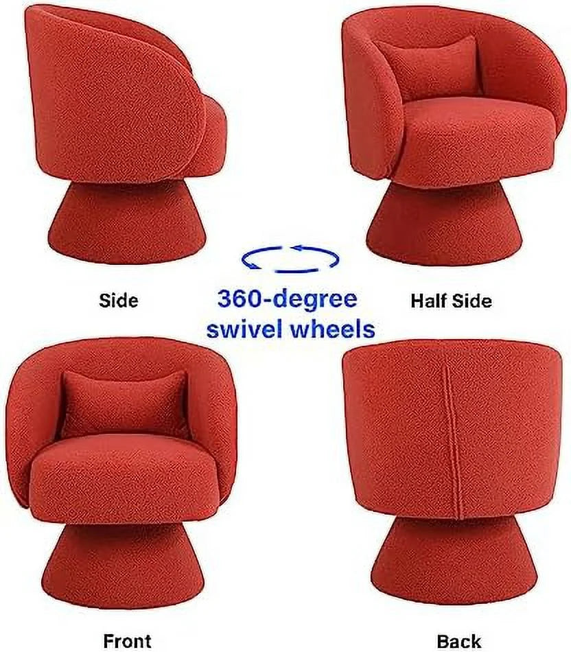 Beige Linen Swivel Barrel Chair Set of 2 T455
