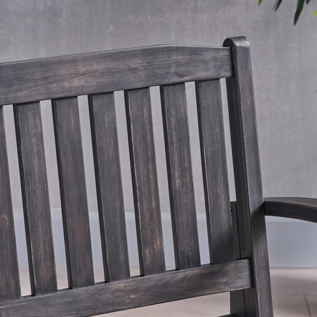Acacia Wood Rocking Loveseat I111
