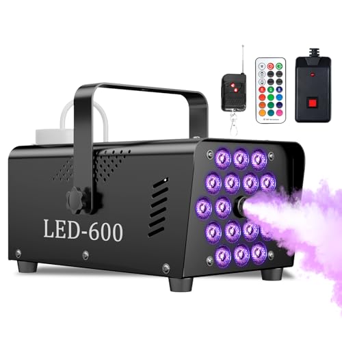 600W 2500CFM Fog Machine with 18 LED Lights and Wireless Remote Control F80421