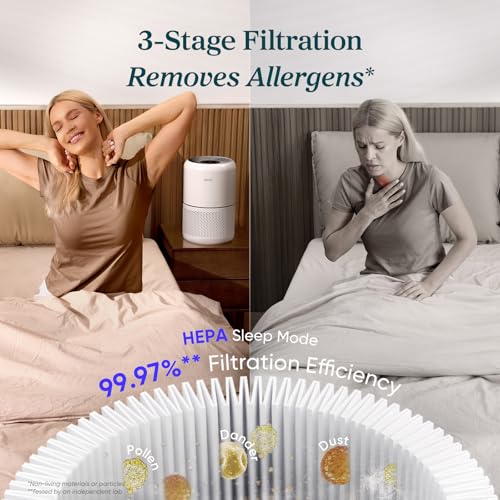 White 3-in-1 HEPA Air Purifier E740027