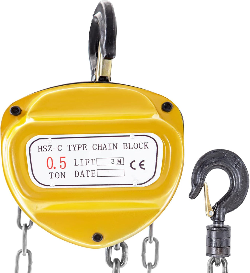 Chain Hoist 1100lbs 10ft Yellow Pack of 2 Y80901