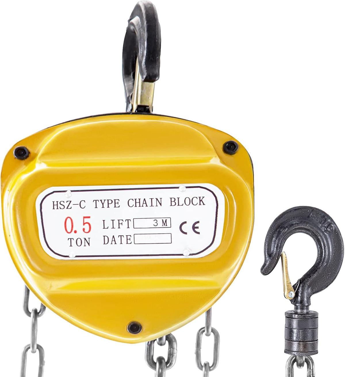 Chain Hoist 1100lbs 10ft Yellow Pack of 2 Y80901