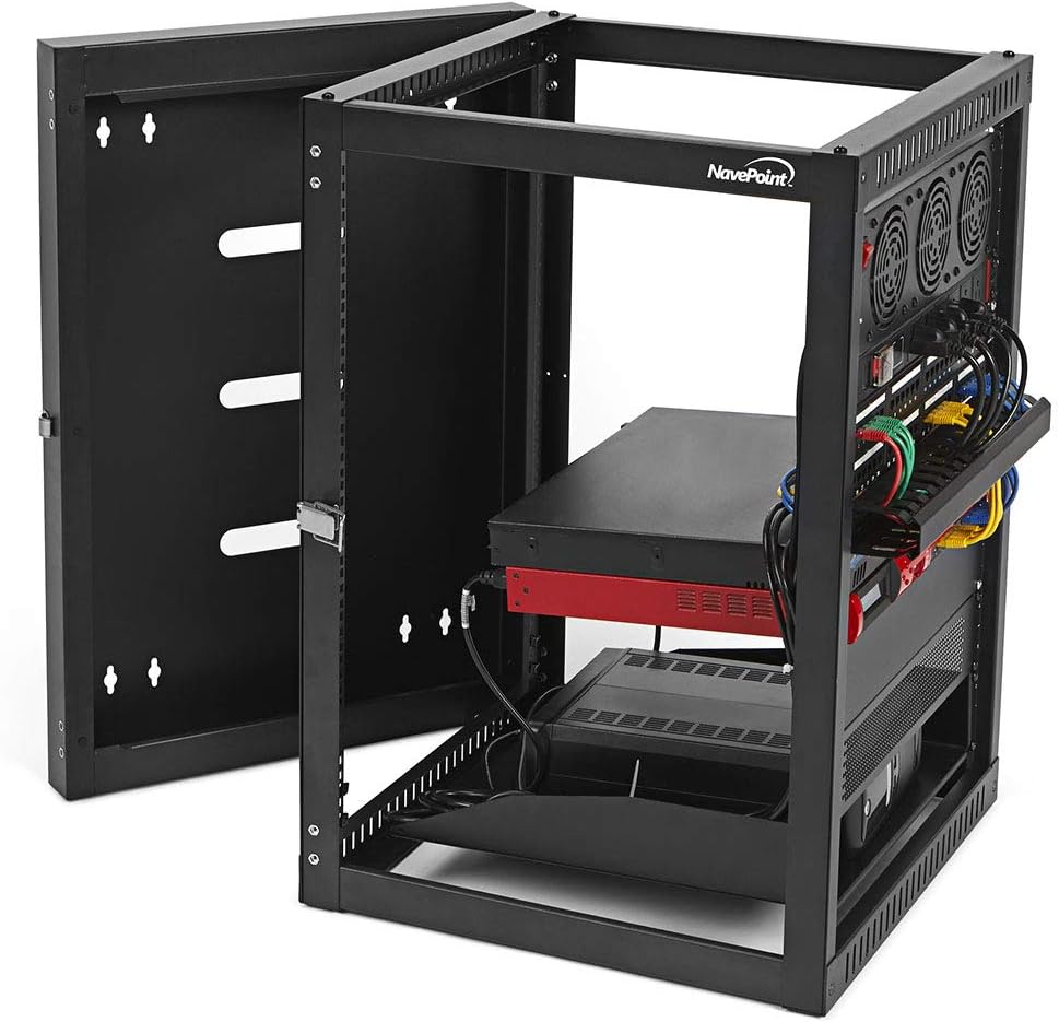 12U 4-Post Open Frame Wall-Mount Network Rack N8268