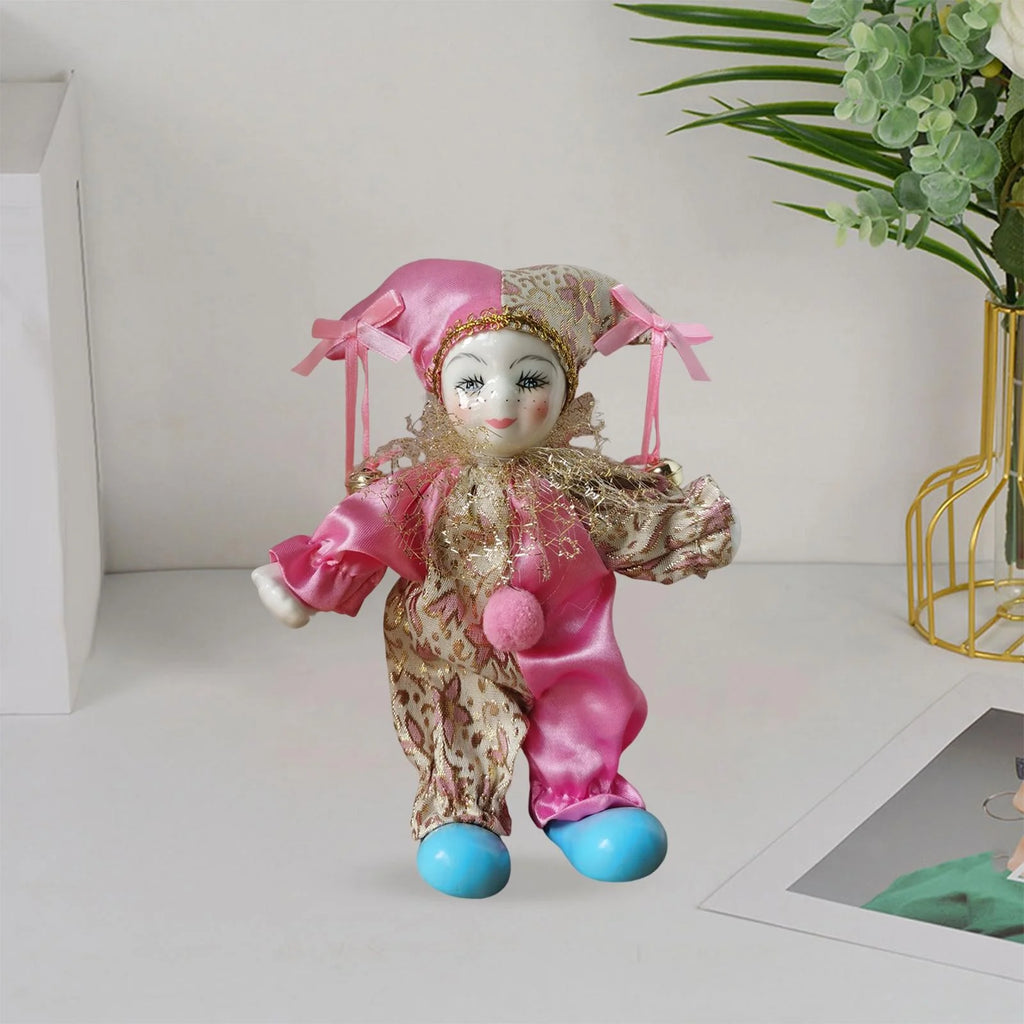 Porcelain Clown Doll with Costume P787