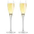 Hand Blown Crystal Champagne Flutes Set Of 2 J5727