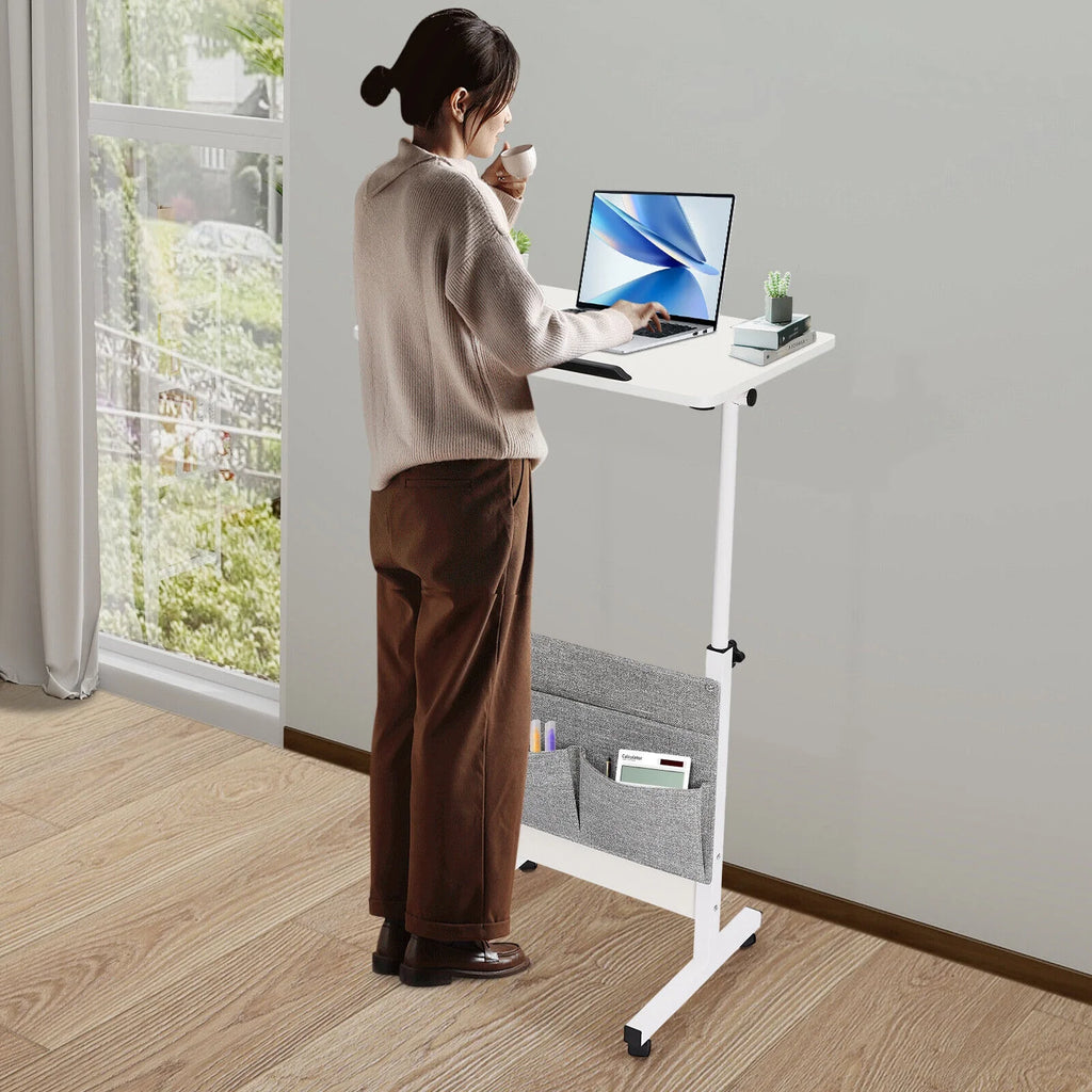 Adjustable Rolling Laptop Desk with Storage O8863
