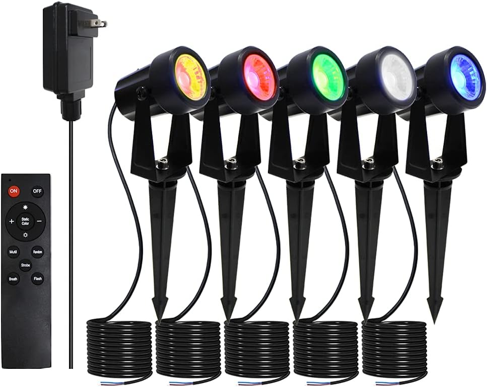 3Wx10 Low Voltage Outdoor Landscape Spotlights with Stake, 3000K Warm White IP65 Waterproof, 10Pack M402656