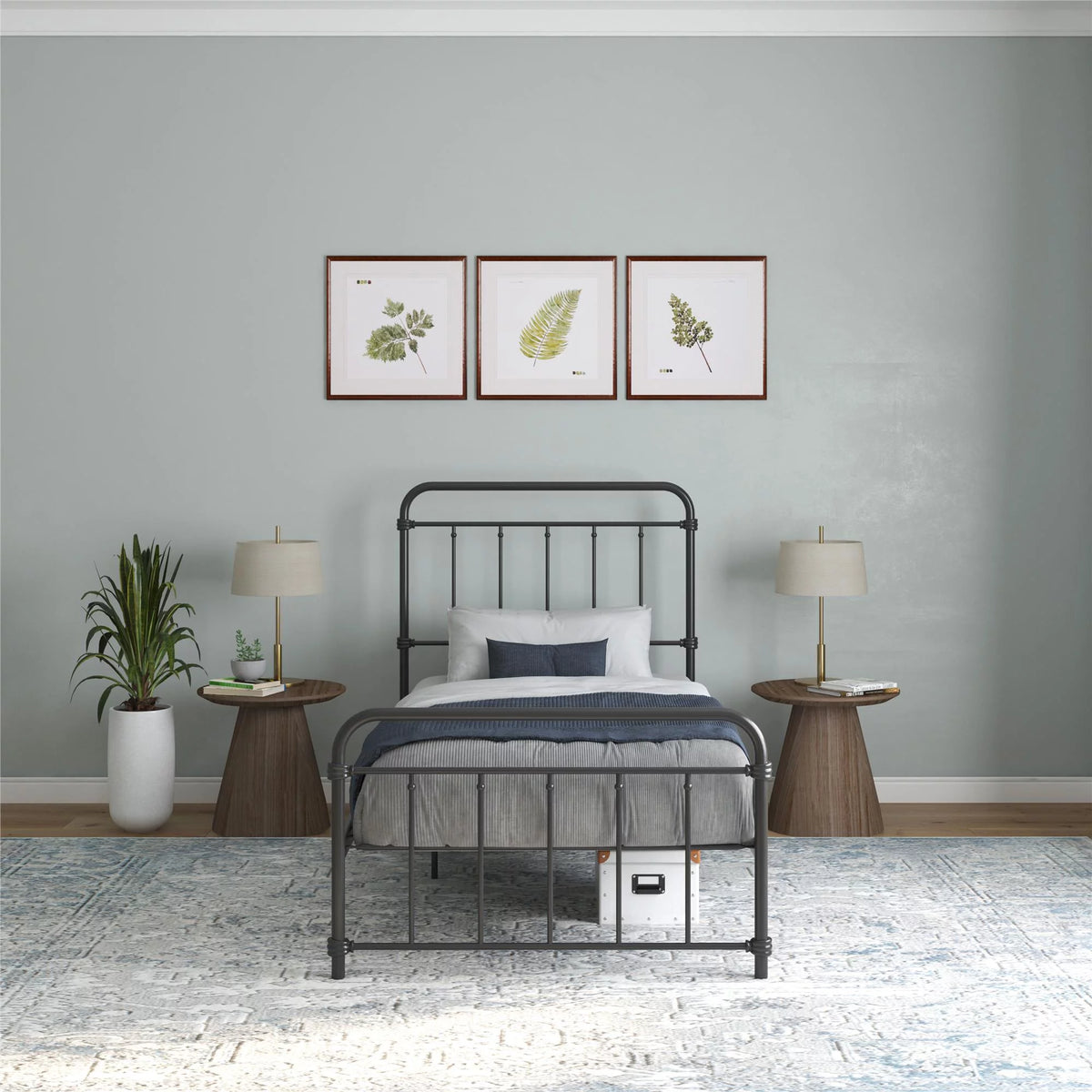 Black Twin Metal Platform Bed Frame X98107