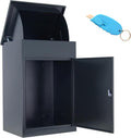 Black Galvanized Steel Extra Large Wall Mounted Lockable Parcel Box (20" x 15.2" x 30.3") R161