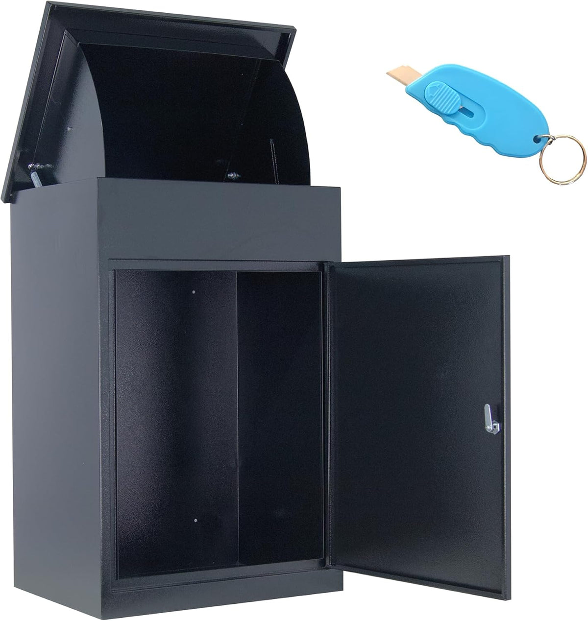 Black Galvanized Steel Extra Large Wall Mounted Lockable Parcel Box (20" x 15.2" x 30.3") R161