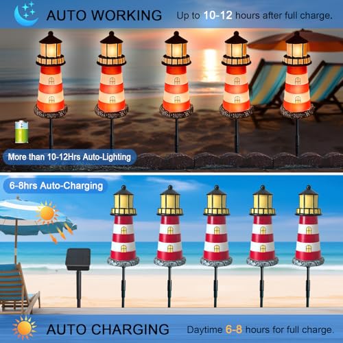 5 Pack Solar Garden Lights Outdoor Waterproof Red W699