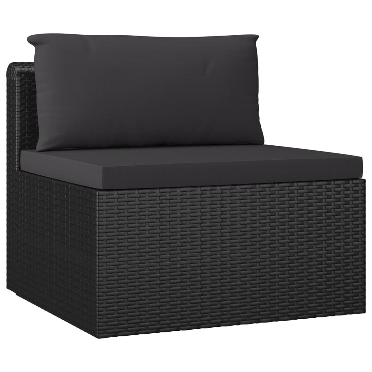 Black Poly Rattan Patio Sofa Set with Cushions U729487