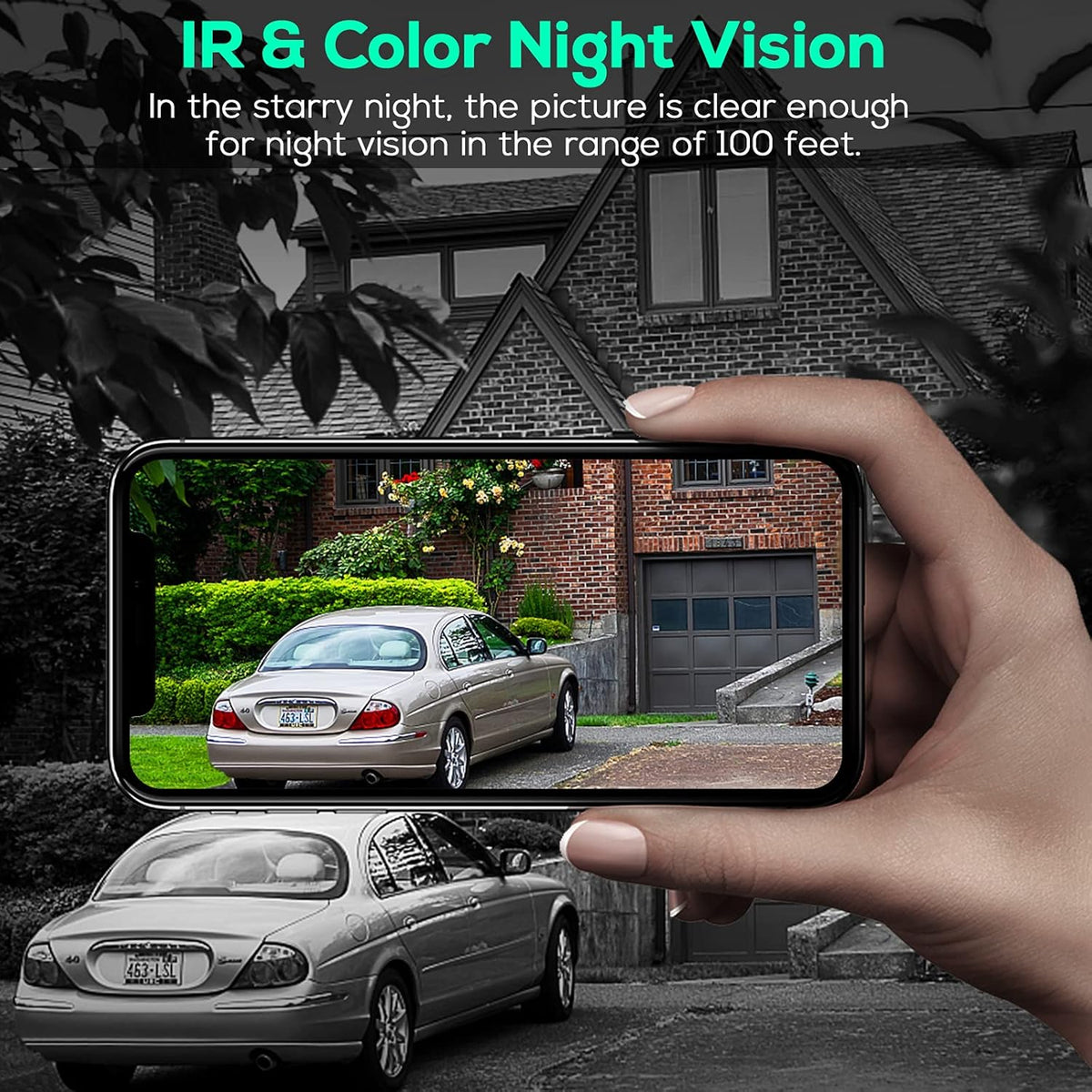 Wireless 360° PTZ 15000mAh Battery Powered Security Camera with Spotlight I388612