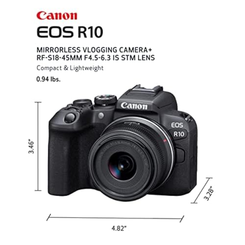 Mirrorless Camera with Lens, Tripod and Microphone, 24.2 Megapixel, 4K Video, Black R981