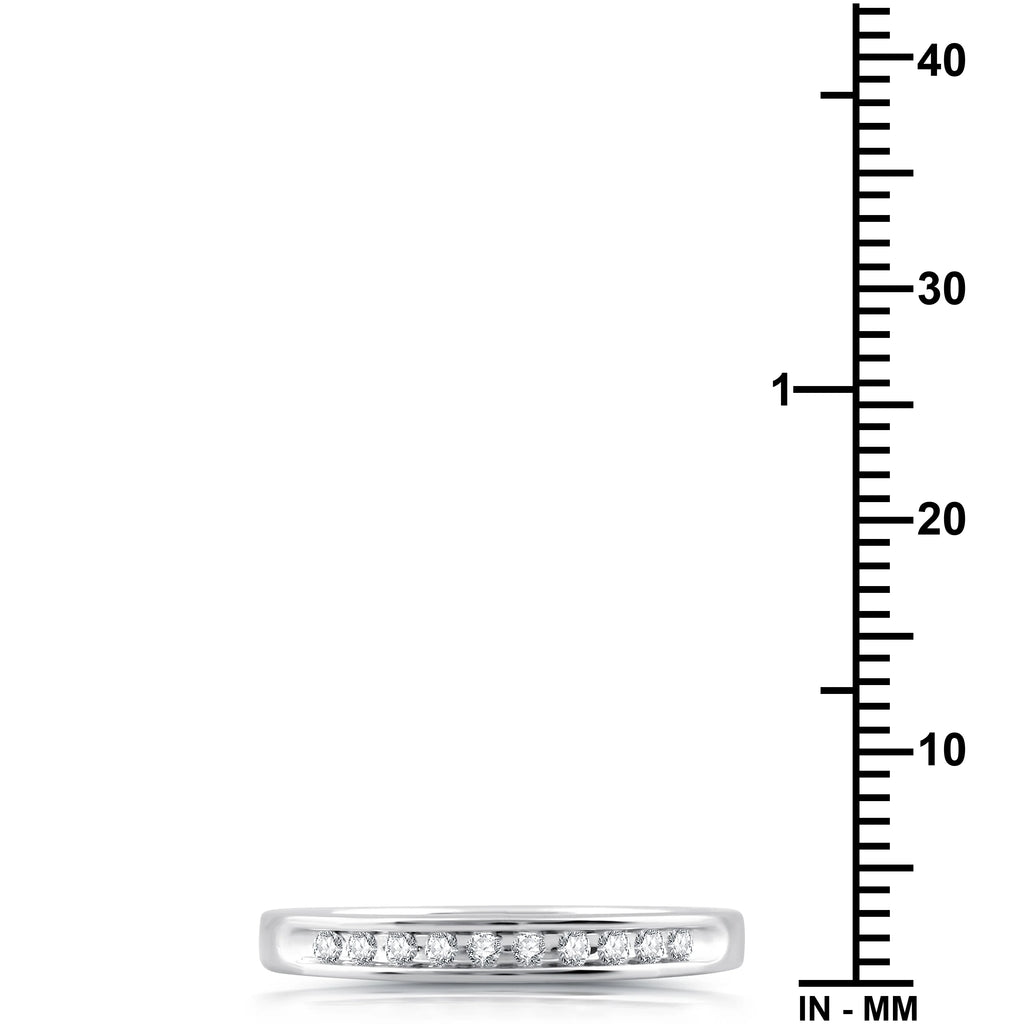 1/10 Carat Round Diamond Sterling Silver Band V33554