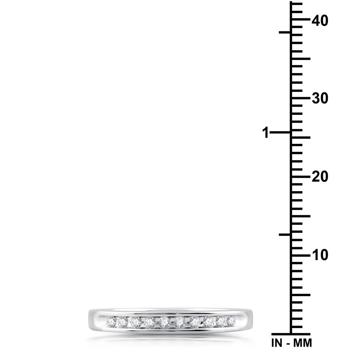 1/10 Carat Round Diamond Sterling Silver Band V33554