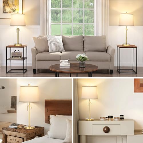 Black Set of 2 Height Adjustable 3-Way Dimmable Table Lamps Q5881