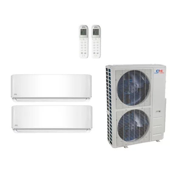 18,000 Btu 22 Seer 2-Zone Ductless Mini Split Heat Pump System Q750275