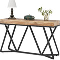 55" Wood Console Table with Metal Base Q296