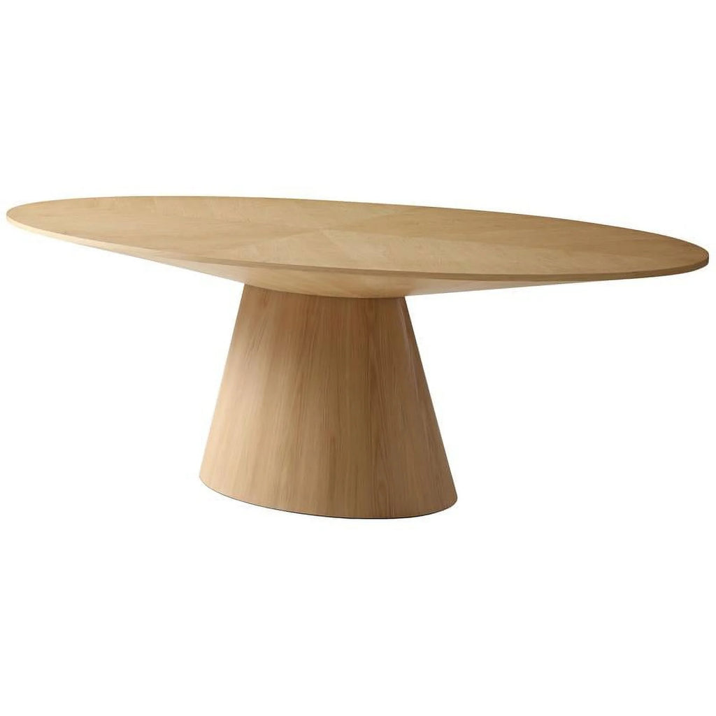 Oval Top Wood Veneer Dining Table in White Oak Z781