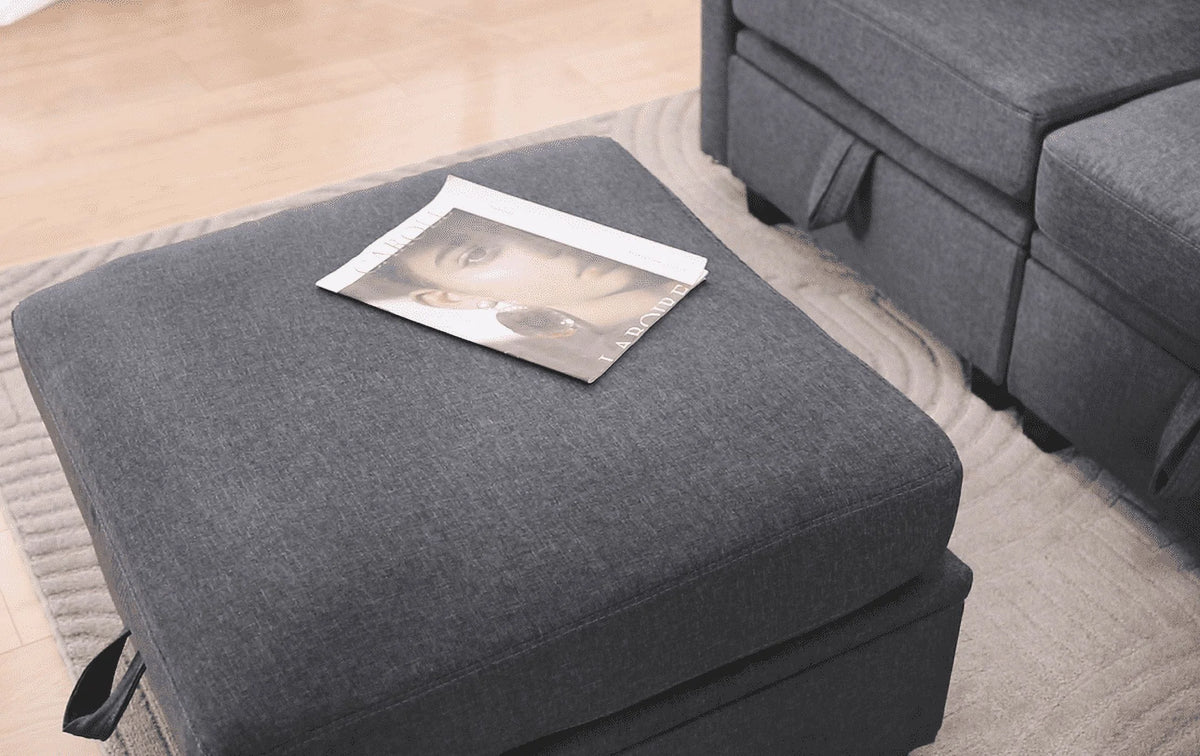 Dark Gray L-Shaped Sectional Sofa with Chaise H801
