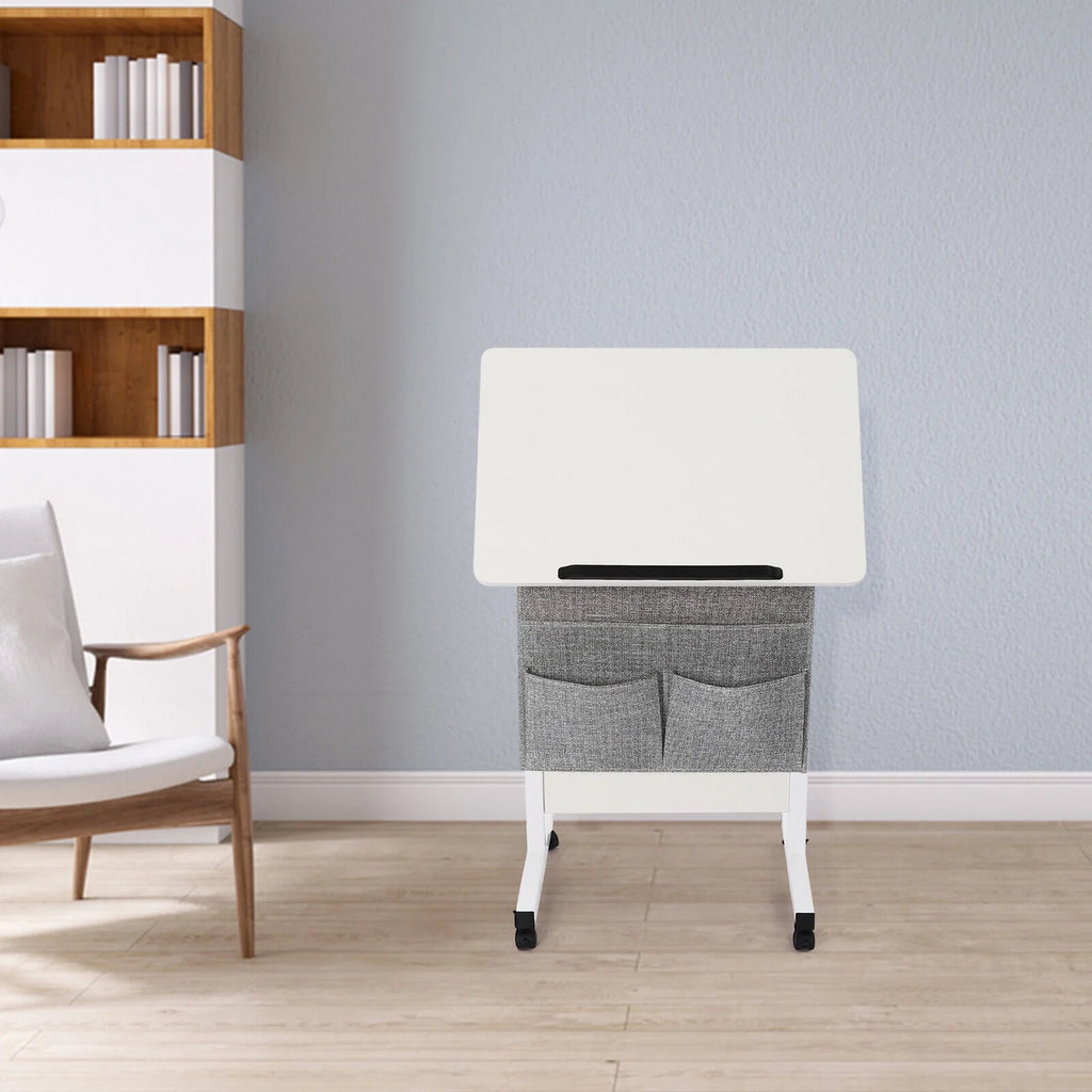 Adjustable Rolling Laptop Desk with Storage O8863