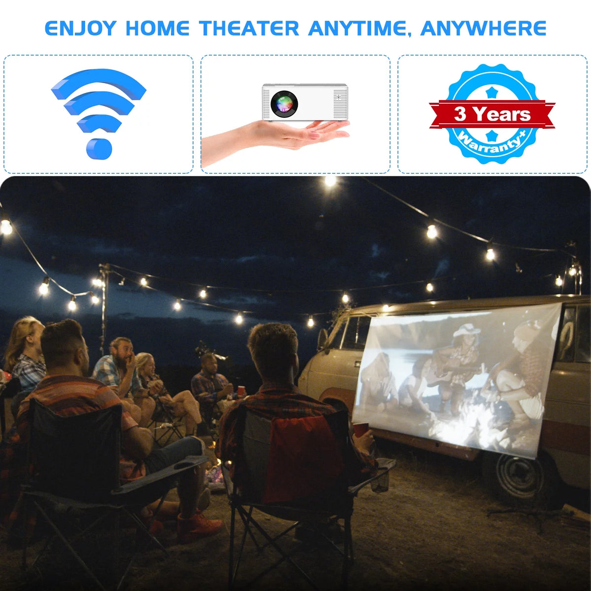 Mini Projector with WIFI Portable 1080P K990011