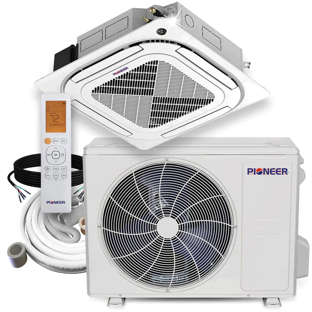 24,000 BTU 20.7 SEER 8-Way Slim Cassette Mini-Split Air Conditioner Heat Pump System A35947