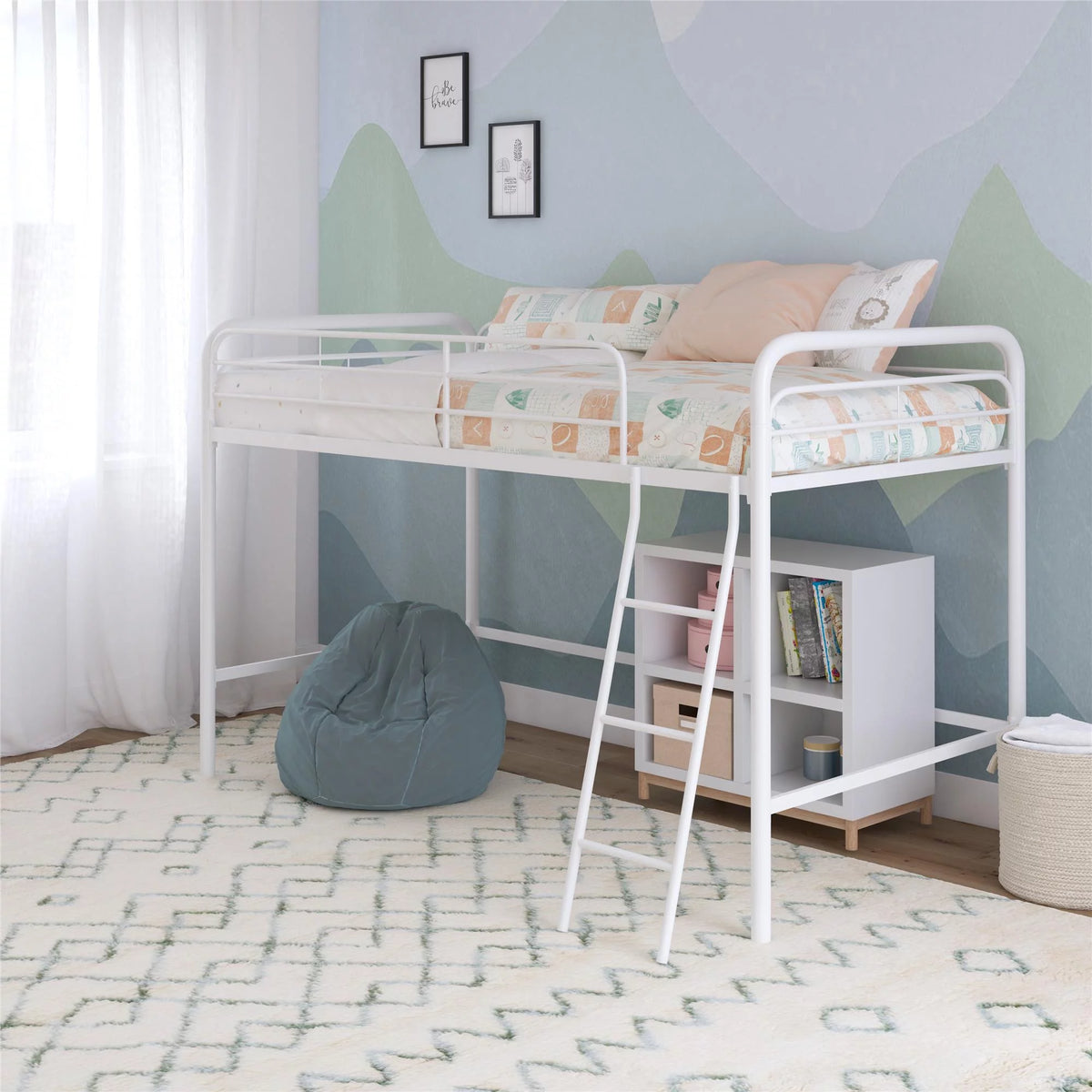 Twin Metal Loft Bed X827584