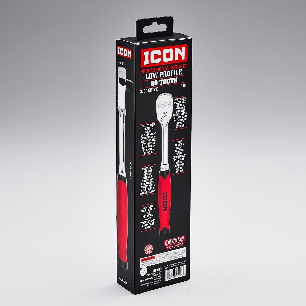 3/8 in. Drive Low-Profile Ratchet with Comfort Grip J3571