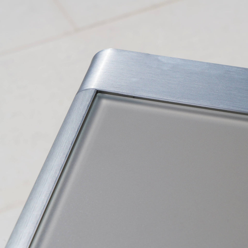 Square Aluminum Bar Table with Glass Top S68537