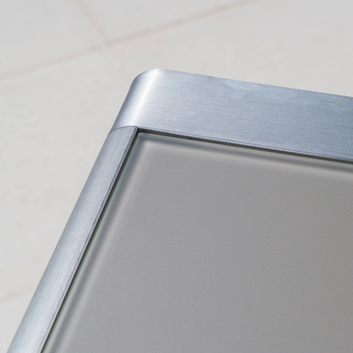 Square Aluminum Bar Table with Glass Top S68537