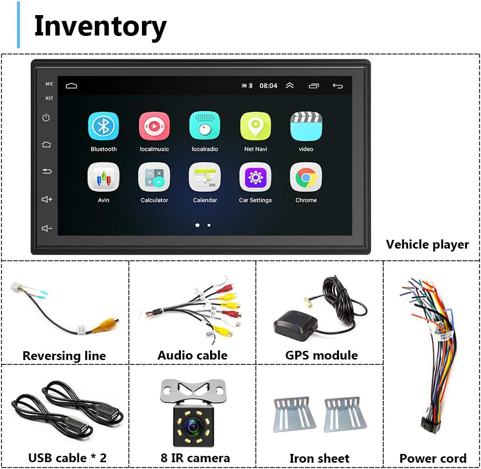 Double Din Touch Screen Car Stereo with Backup Camera B8964