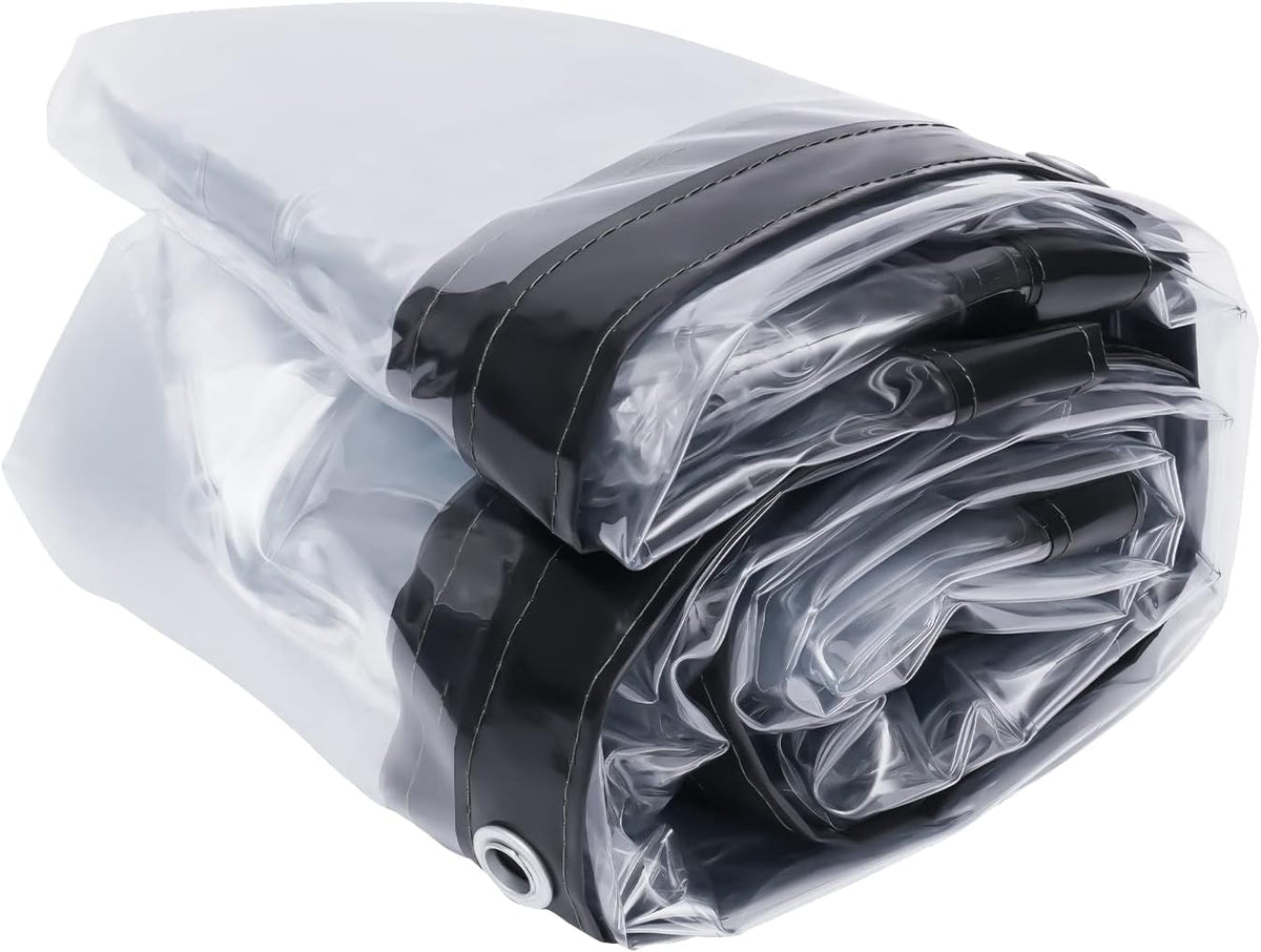 8×20FT Clear PVC Waterproof Tarp Curtain W37459