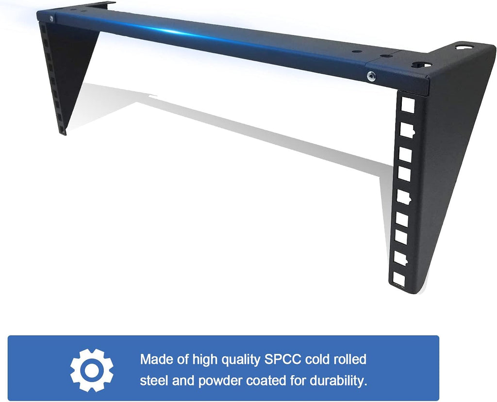 3U Foldable Wall Mount Patch Panel Bracket, 19 inch Steel Vertical Mounting Bracket H840