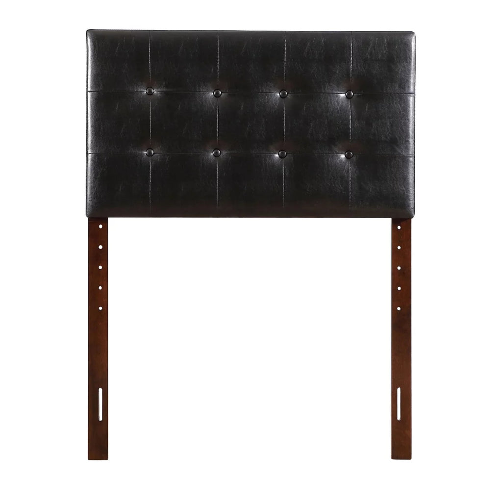 Black Twin Upholstered Tufted Panel Headboard P355361