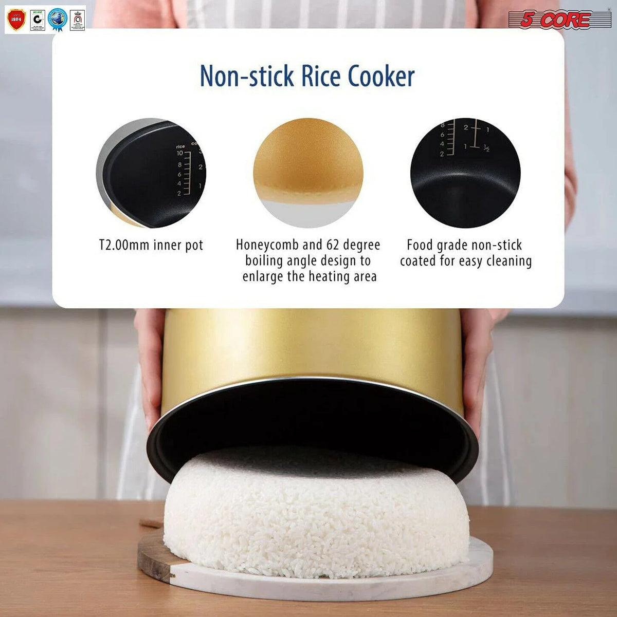 5.3Qt Digital Programmable 15-in-1 Electric Rice Cooker 11 Cups C9428