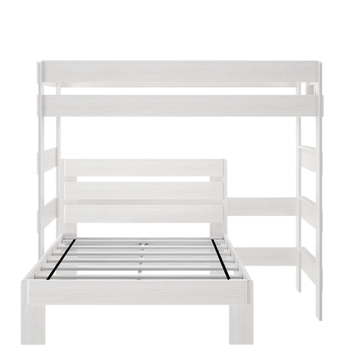 Solid Wood Twin over Full L-Shaped Bunk Bed C9010