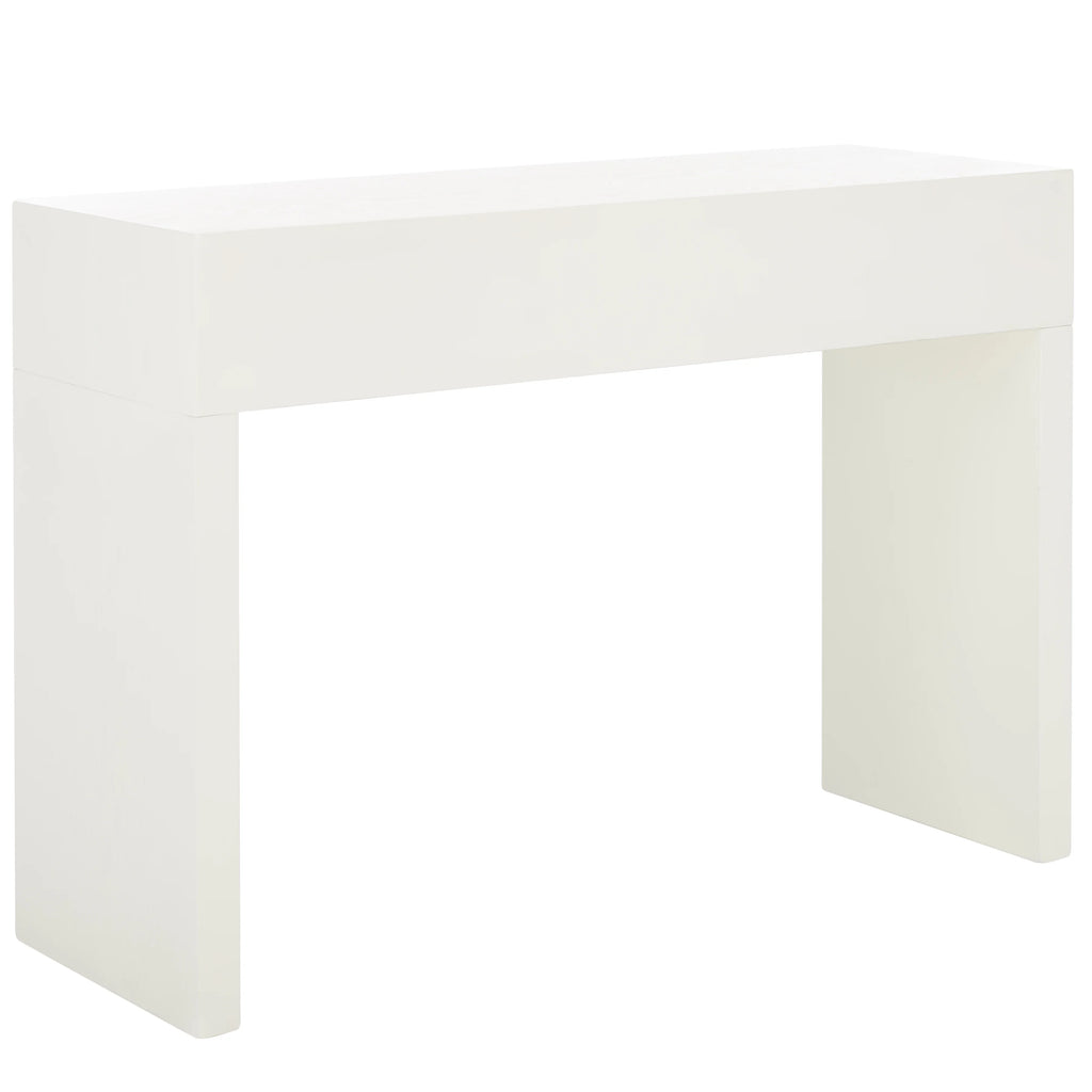 Ivory Wood Console Table with Drawer M672