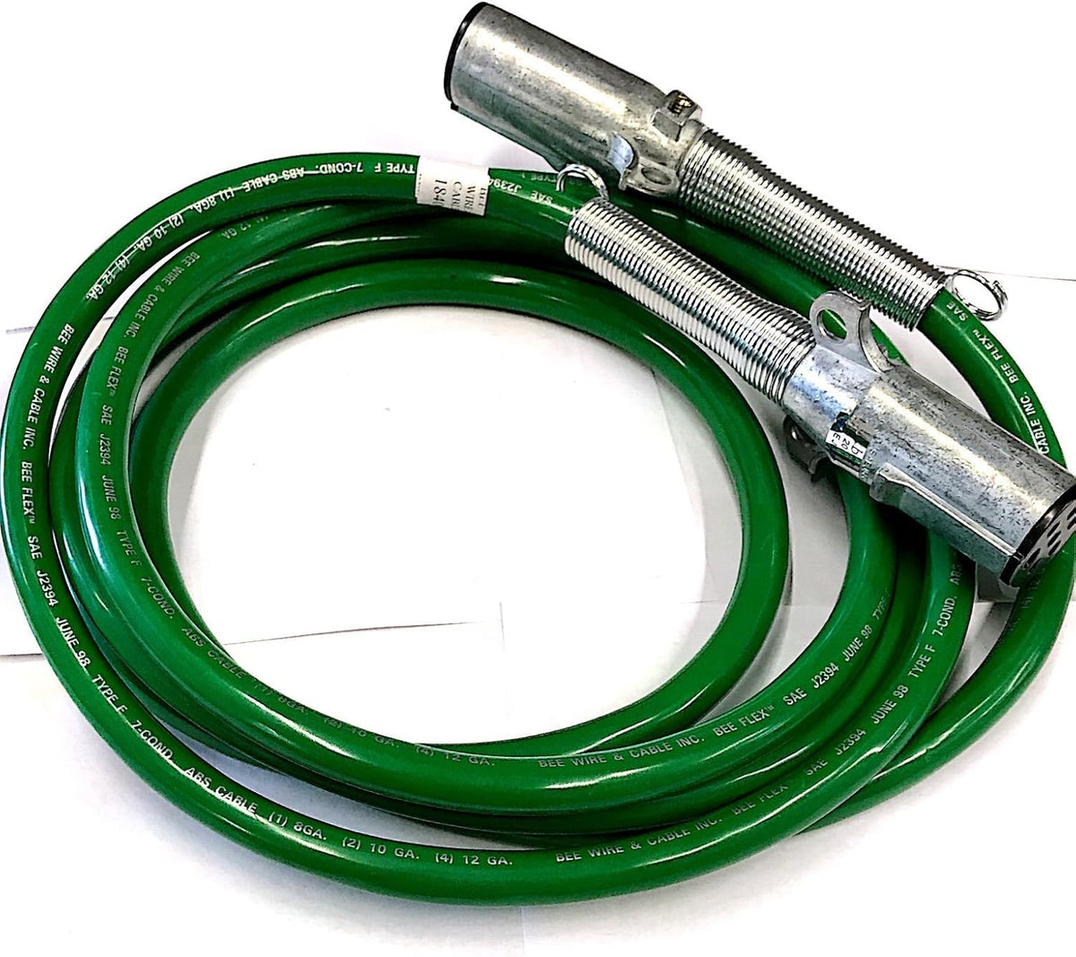 12 FT 7 Way Plug ABS Straight Cable Assembly Green I868